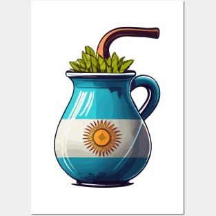 Yerba Mate Argentina Flag Posters and Art